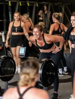 Adaptive athlete during functional training.